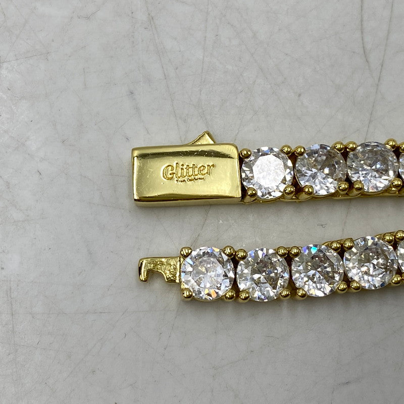 【中古品】【メンズ/レディース】 GLITTER グリッター TENNIS CHAIN NECKLACE テニス チェーン ネックレス アクセサリー 192-260604-cs-03-izu カラー：ゴールド 万代Net店