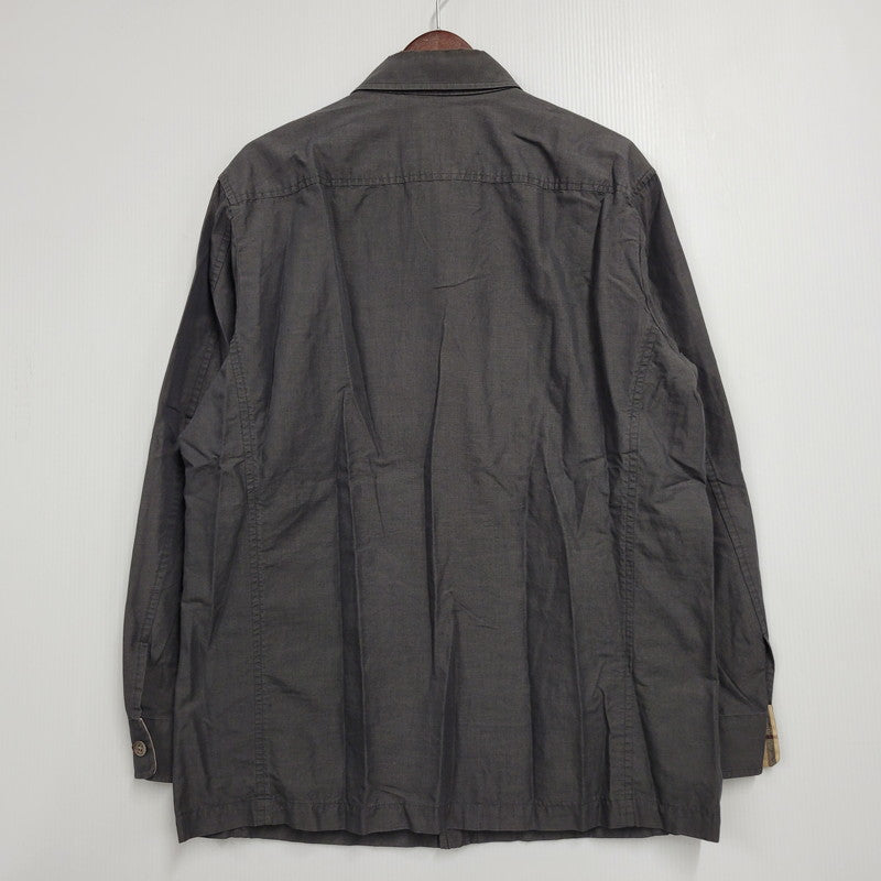 【中古品】【メンズ】 BURBERRY LONDON バーバリーロンドン BBP38-812-09 WORK SHIRT JACKET ワーク シャツ ジャケット アウター 141-260620-kh-02-izu サイズ：L カラー：チャコール 万代Net店