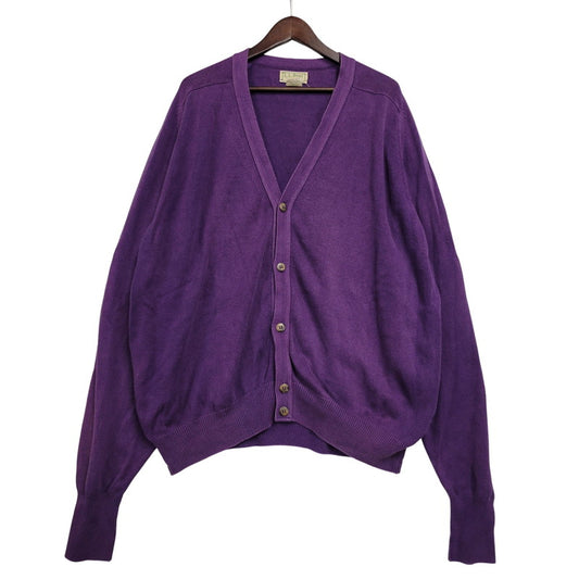 【中古品】【メンズ】 L.L.Bean エルエルビーン COTTON KNIT CARDIGAN U980 コットン ニット カーディガン 146-260614-as-05-izu サイズ：XL カラー：パープル 万代Net店