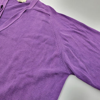【中古品】【メンズ】 L.L.Bean エルエルビーン COTTON KNIT CARDIGAN U980 コットン ニット カーディガン 146-260614-as-05-izu サイズ：XL カラー：パープル 万代Net店