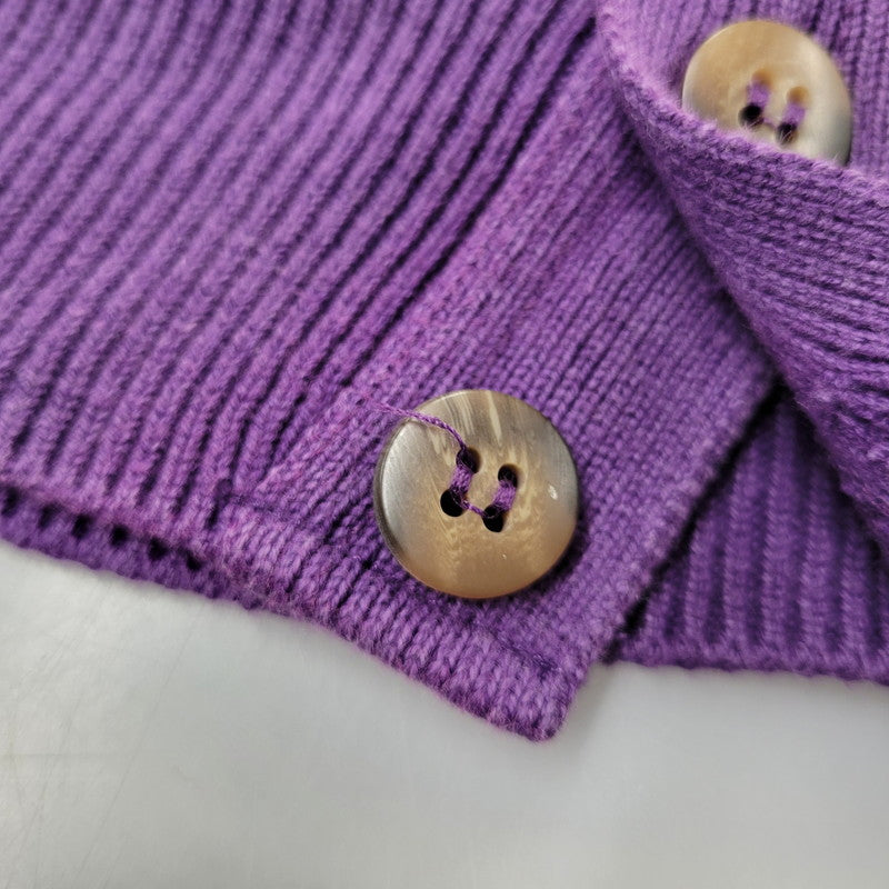 【中古品】【メンズ】 L.L.Bean エルエルビーン COTTON KNIT CARDIGAN U980 コットン ニット カーディガン 146-260614-as-05-izu サイズ：XL カラー：パープル 万代Net店