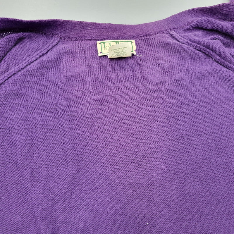 【中古品】【メンズ】 L.L.Bean エルエルビーン COTTON KNIT CARDIGAN U980 コットン ニット カーディガン 146-260614-as-05-izu サイズ：XL カラー：パープル 万代Net店