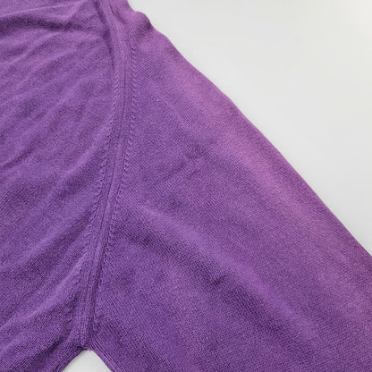 【中古品】【メンズ】 L.L.Bean エルエルビーン COTTON KNIT CARDIGAN U980 コットン ニット カーディガン 146-260614-as-05-izu サイズ：XL カラー：パープル 万代Net店
