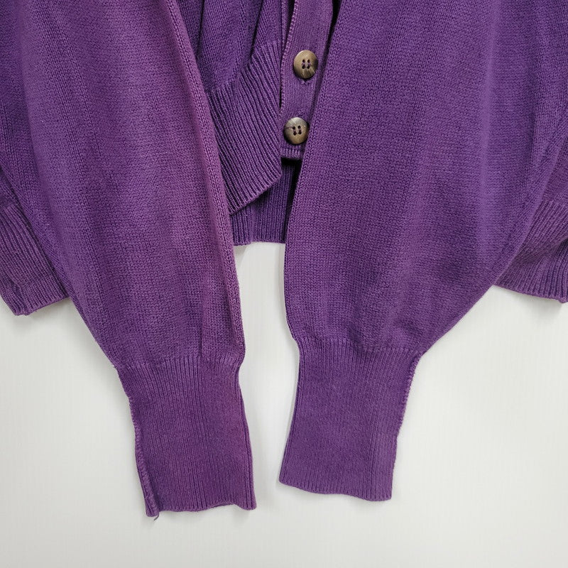 【中古品】【メンズ】 L.L.Bean エルエルビーン COTTON KNIT CARDIGAN U980 コットン ニット カーディガン 146-260614-as-05-izu サイズ：XL カラー：パープル 万代Net店