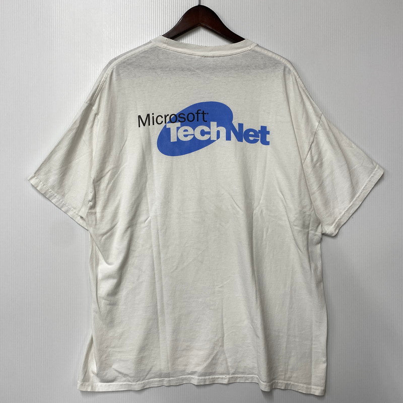 【中古品】【メンズ】 MICROSOFT TECHNET マイクロソフト テックネット 90-00S COMPANY SS TEE カンパニー ショートスリーブ Tシャツ トップス 半袖 146-260609-ya-07-izu サイズ：XL カラー：ホワイト 万代Net店