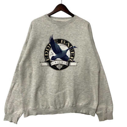 【中古品】【メンズ】 EDDIE BAUER エディー バウアー 黒タグ 90SS BIRD SWEATSHIRT バード スウェット シャツ トップス 長袖 146-260609-ya-02-izu サイズ：XL カラー：グレー 万代Net店
