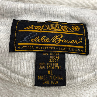 【中古品】【メンズ】 EDDIE BAUER エディー バウアー 黒タグ 90SS BIRD SWEATSHIRT バード スウェット シャツ トップス 長袖 146-260609-ya-02-izu サイズ：XL カラー：グレー 万代Net店