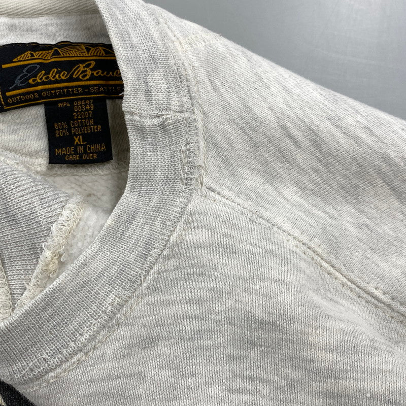 【中古品】【メンズ】 EDDIE BAUER エディー バウアー 黒タグ 90SS BIRD SWEATSHIRT バード スウェット シャツ トップス 長袖 146-260609-ya-02-izu サイズ：XL カラー：グレー 万代Net店