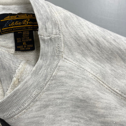 【中古品】【メンズ】 EDDIE BAUER エディー バウアー 黒タグ 90SS BIRD SWEATSHIRT バード スウェット シャツ トップス 長袖 146-260609-ya-02-izu サイズ：XL カラー：グレー 万代Net店