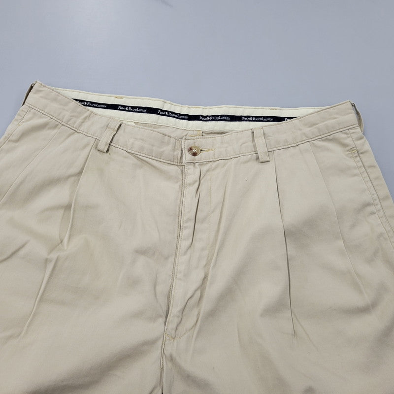 【中古品】【メンズ】 POLO RALPH LAUREN ポロ・ラルフローレン 2-TUCK CHINO PANTS 2タック チノパンツ USA製 157-260610-as-17-izu サイズ：36×30 カラー：ベージュ 万代Net店