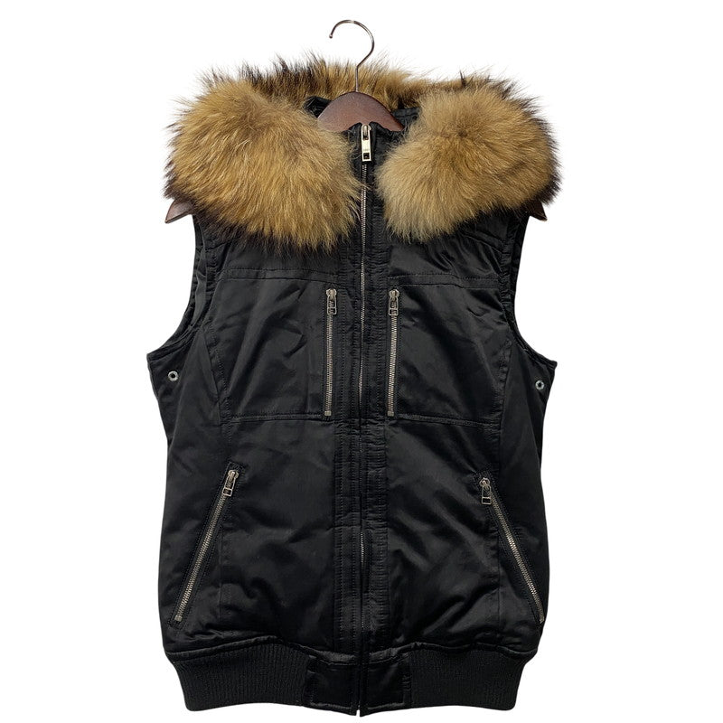 【中古品】【メンズ】 5351 POUR LES HOMMES プール オム FUR DOWN VEST ファー ダウン ベスト アウター 140-260609-ya-04-izu サイズ：2 カラー：ブラック 万代Net店