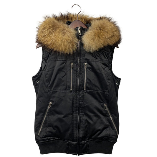 【中古品】【メンズ】 5351 POUR LES HOMMES プール オム FUR DOWN VEST ファー ダウン ベスト アウター 140-260609-ya-04-izu サイズ：2 カラー：ブラック 万代Net店