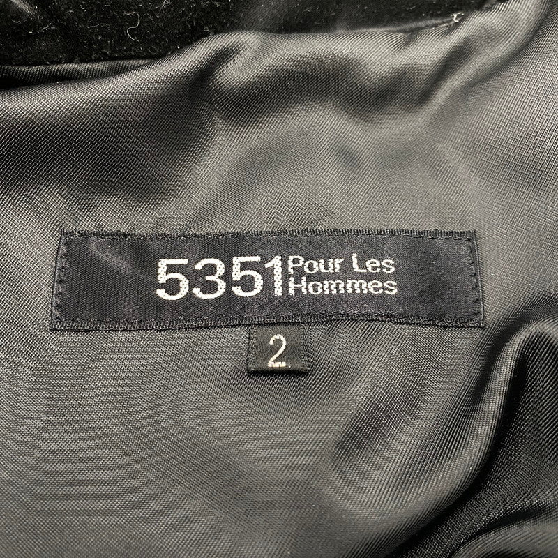 【中古品】【メンズ】 5351 POUR LES HOMMES プール オム FUR DOWN VEST ファー ダウン ベスト アウター 140-260609-ya-04-izu サイズ：2 カラー：ブラック 万代Net店