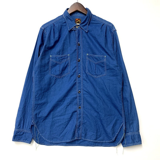 【中古品】【メンズ】 MISTER FREEDOM ミスターフリーダム × SUGAR CANE シュガーケーン USA製 LS WORK SHIRT ロングスリーブ ワーク シャツ トップス 145-260605-kh-02-izu サイズ：L カラー：ブルー 万代Net店