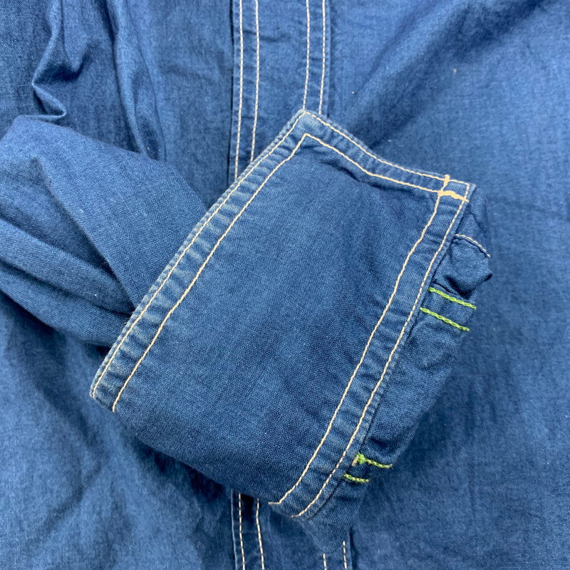 【中古品】【メンズ】 MISTER FREEDOM ミスターフリーダム × SUGAR CANE シュガーケーン USA製 LS WORK SHIRT ロングスリーブ ワーク シャツ トップス 145-260605-kh-02-izu サイズ：L カラー：ブルー 万代Net店