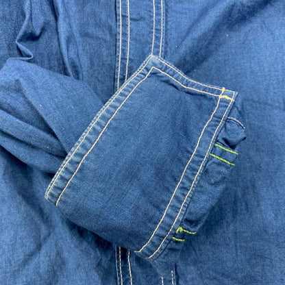 【中古品】【メンズ】 MISTER FREEDOM ミスターフリーダム × SUGAR CANE シュガーケーン USA製 LS WORK SHIRT ロングスリーブ ワーク シャツ トップス 145-260605-kh-02-izu サイズ：L カラー：ブルー 万代Net店
