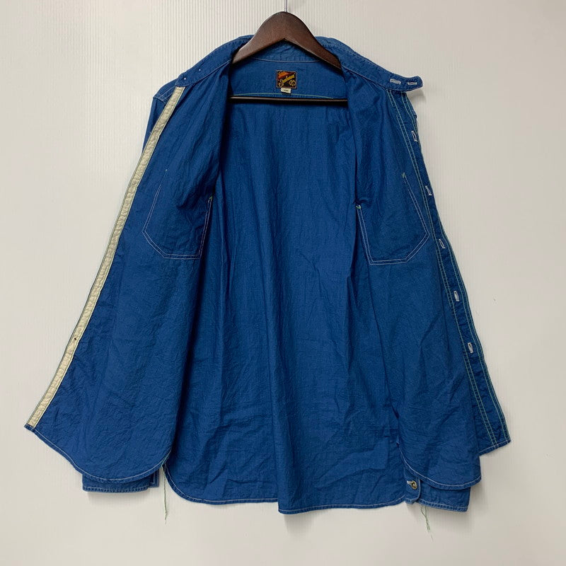 【中古品】【メンズ】 MISTER FREEDOM ミスターフリーダム × SUGAR CANE シュガーケーン USA製 LS WORK SHIRT ロングスリーブ ワーク シャツ トップス 145-260605-kh-02-izu サイズ：L カラー：ブルー 万代Net店