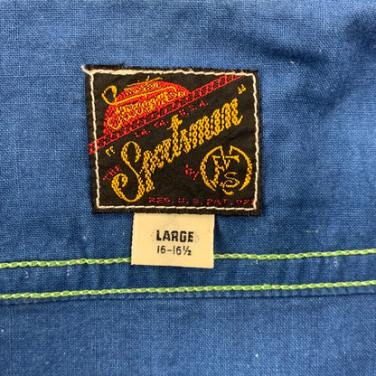 【中古品】【メンズ】 MISTER FREEDOM ミスターフリーダム × SUGAR CANE シュガーケーン USA製 LS WORK SHIRT ロングスリーブ ワーク シャツ トップス 145-260605-kh-02-izu サイズ：L カラー：ブルー 万代Net店