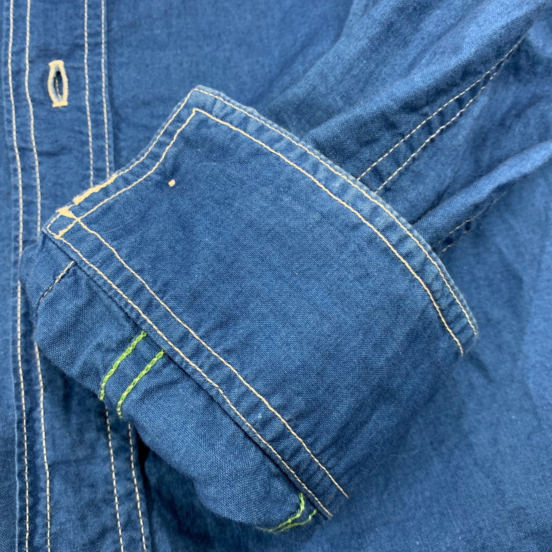 【中古品】【メンズ】 MISTER FREEDOM ミスターフリーダム × SUGAR CANE シュガーケーン USA製 LS WORK SHIRT ロングスリーブ ワーク シャツ トップス 145-260605-kh-02-izu サイズ：L カラー：ブルー 万代Net店