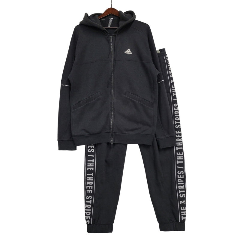 【中古品】【メンズ】 adidas アディダス LOOSEFIT SWEAT SET UP IK7357 IK7340 ルーズフィット スウェット セットアップ 148-260610-as-16-izu サイズ：L カラー：ブラック 万代Net店