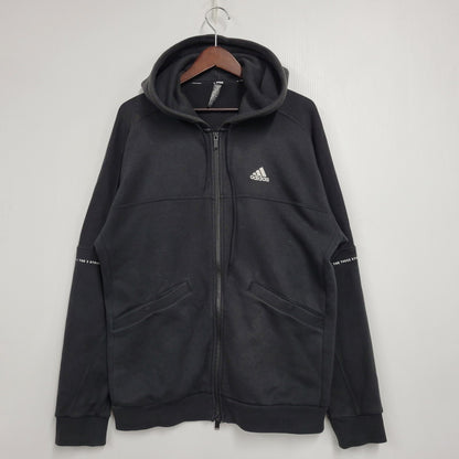 【中古品】【メンズ】 adidas アディダス LOOSEFIT SWEAT SET UP IK7357 IK7340 ルーズフィット スウェット セットアップ 148-260610-as-16-izu サイズ：L カラー：ブラック 万代Net店