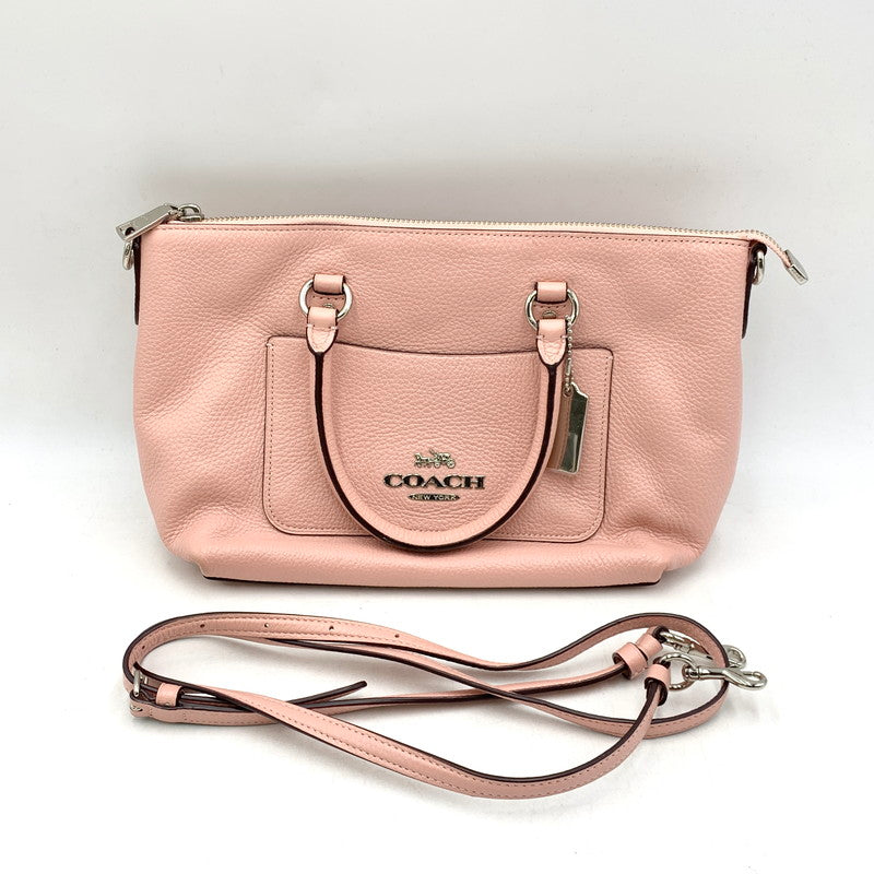 【中古品】【レディース】 COACH コーチ F31466 MINI EMMA SATCHEL BAG ミニ エマ サッチェル バッグ 鞄 カバン 180-260612-ya-06-izu カラー：ピンク 万代Net店