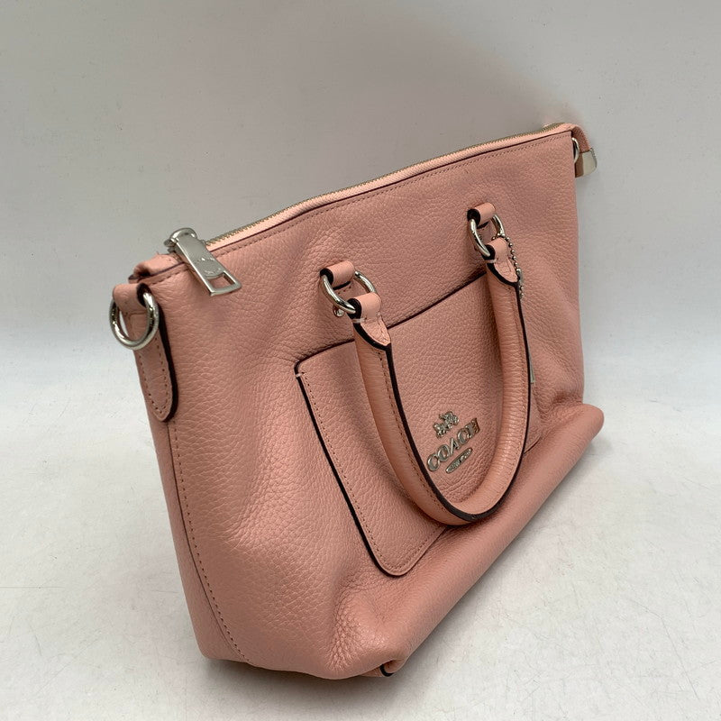 【中古品】【レディース】 COACH コーチ F31466 MINI EMMA SATCHEL BAG ミニ エマ サッチェル バッグ 鞄 カバン 180-260612-ya-06-izu カラー：ピンク 万代Net店