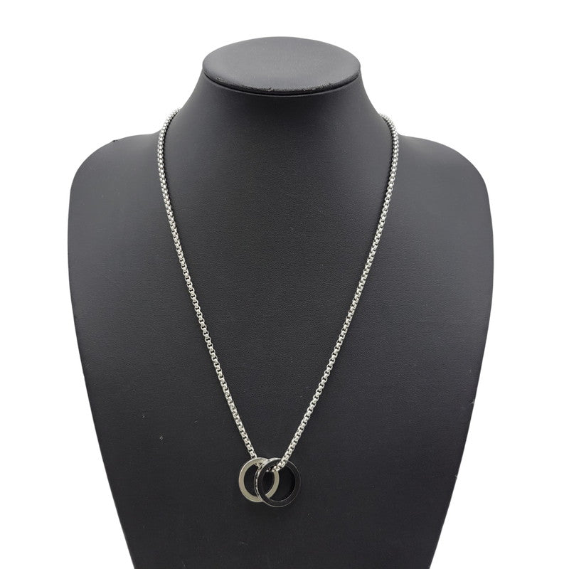 【中古品】【メンズ/レディース】 DIESEL ディーゼル DOUBLE RING NECKLACE DX1168040 ダブルリング ネックレス アクセサリー 192-260618-as-14-izu カラー：シルバー 万代Net店