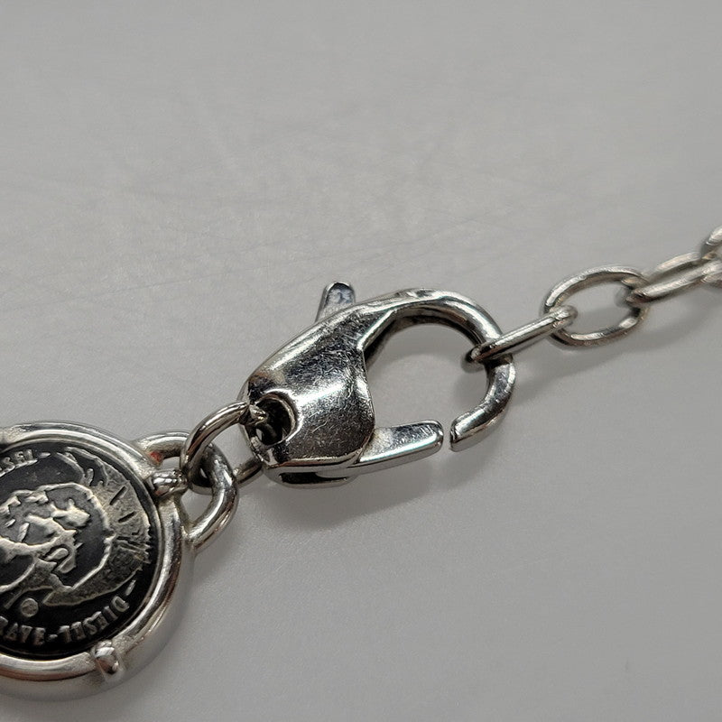 【中古品】【メンズ/レディース】 DIESEL ディーゼル DOUBLE RING NECKLACE DX1168040 ダブルリング ネックレス アクセサリー 192-260618-as-14-izu カラー：シルバー 万代Net店