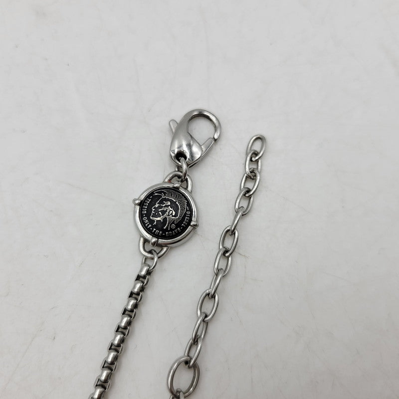 【中古品】【メンズ/レディース】 DIESEL ディーゼル DOUBLE RING NECKLACE DX1168040 ダブルリング ネックレス アクセサリー 192-260618-as-14-izu カラー：シルバー 万代Net店