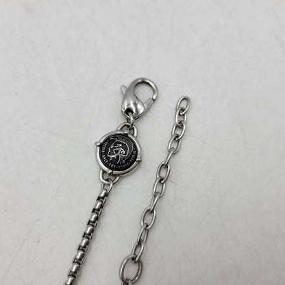 【中古品】【メンズ/レディース】 DIESEL ディーゼル DOUBLE RING NECKLACE DX1168040 ダブルリング ネックレス アクセサリー 192-260618-as-14-izu カラー：シルバー 万代Net店