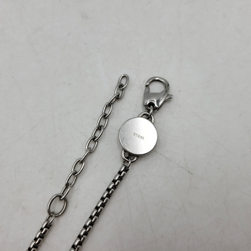 【中古品】【メンズ/レディース】 DIESEL ディーゼル DOUBLE RING NECKLACE DX1168040 ダブルリング ネックレス アクセサリー 192-260618-as-14-izu カラー：シルバー 万代Net店
