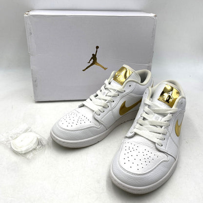 【中古品】【メンズ】 NIKE ナイキ WMNS AIR JORDAN 1 LOW SE CZ4776-100 ウィメンズ エア ジョーダン 1 ロー SE スニーカー 靴 160-260607-as-11-izu サイズ：28.5cm カラー：WHITE/METALLIC GOLD-WHITE 万代Net店