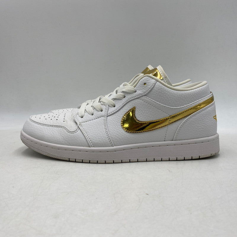 【中古品】【メンズ】 NIKE ナイキ WMNS AIR JORDAN 1 LOW SE CZ4776-100 ウィメンズ エア ジョーダン 1 ロー SE スニーカー 靴 160-260607-as-11-izu サイズ：28.5cm カラー：WHITE/METALLIC GOLD-WHITE 万代Net店