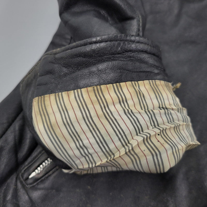 【現状渡し品】【メンズ】 BURBERRY BLACK LABEL バーバリーブラックレーベル BMP07-308-09 SHEEPSKIN SIDELINE JACKET シープスキン サイドライン ジャケット アウター 141-260613-ya-01-izu サイズ：L カラー：ブラック 万代Net店