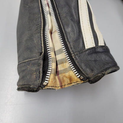 【現状渡し品】【メンズ】 BURBERRY BLACK LABEL バーバリーブラックレーベル BMP07-308-09 SHEEPSKIN SIDELINE JACKET シープスキン サイドライン ジャケット アウター 141-260613-ya-01-izu サイズ：L カラー：ブラック 万代Net店