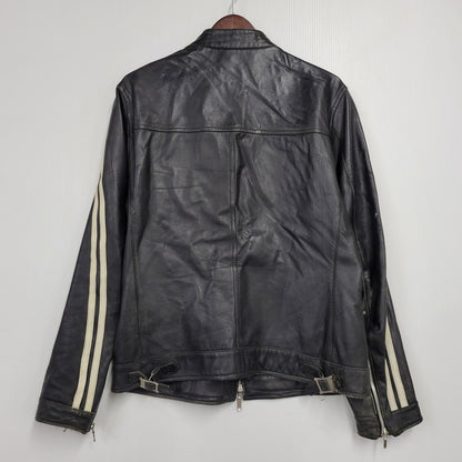 【現状渡し品】【メンズ】 BURBERRY BLACK LABEL バーバリーブラックレーベル BMP07-308-09 SHEEPSKIN SIDELINE JACKET シープスキン サイドライン ジャケット アウター 141-260613-ya-01-izu サイズ：L カラー：ブラック 万代Net店