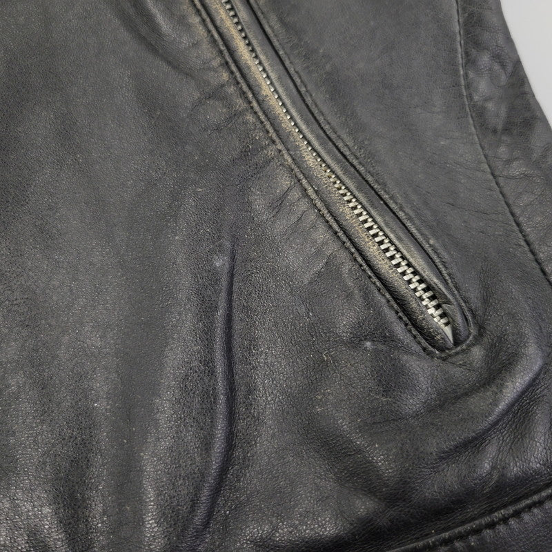 【現状渡し品】【メンズ】 BURBERRY BLACK LABEL バーバリーブラックレーベル BMP07-308-09 SHEEPSKIN SIDELINE JACKET シープスキン サイドライン ジャケット アウター 141-260613-ya-01-izu サイズ：L カラー：ブラック 万代Net店