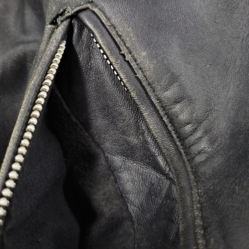 【現状渡し品】【メンズ】 BURBERRY BLACK LABEL バーバリーブラックレーベル BMP07-308-09 SHEEPSKIN SIDELINE JACKET シープスキン サイドライン ジャケット アウター 141-260613-ya-01-izu サイズ：L カラー：ブラック 万代Net店