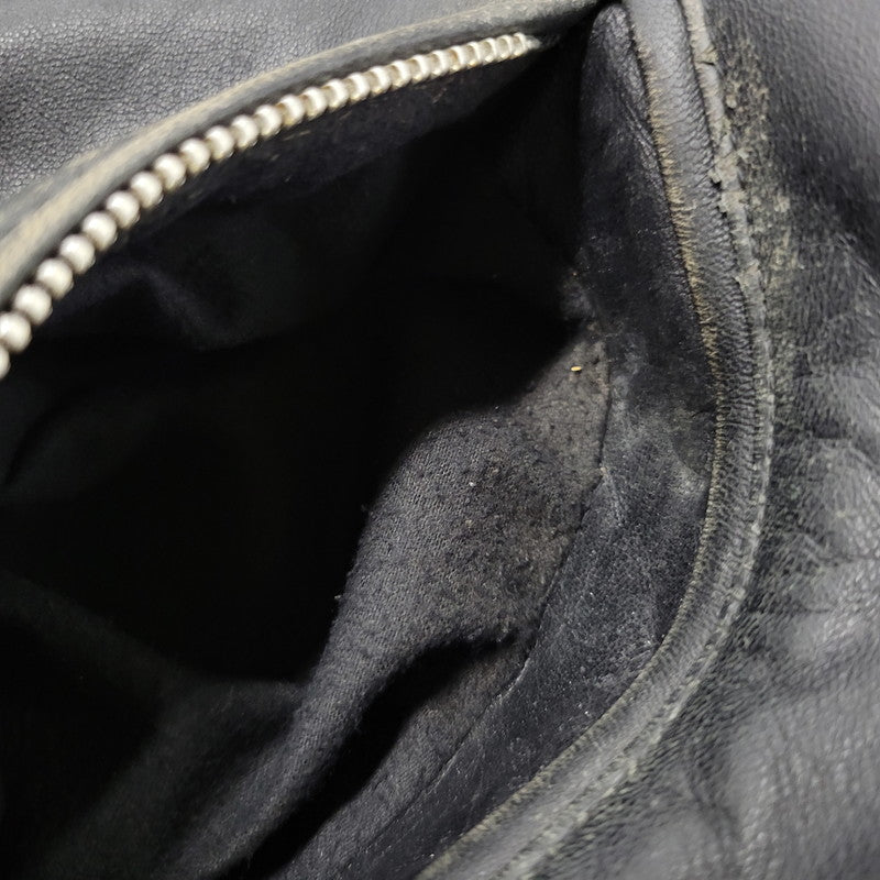 【現状渡し品】【メンズ】 BURBERRY BLACK LABEL バーバリーブラックレーベル BMP07-308-09 SHEEPSKIN SIDELINE JACKET シープスキン サイドライン ジャケット アウター 141-260613-ya-01-izu サイズ：L カラー：ブラック 万代Net店