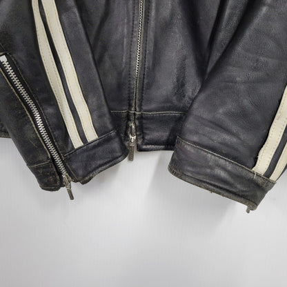 【現状渡し品】【メンズ】 BURBERRY BLACK LABEL バーバリーブラックレーベル BMP07-308-09 SHEEPSKIN SIDELINE JACKET シープスキン サイドライン ジャケット アウター 141-260613-ya-01-izu サイズ：L カラー：ブラック 万代Net店