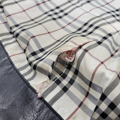 【現状渡し品】【メンズ】 BURBERRY BLACK LABEL バーバリーブラックレーベル BMP07-308-09 SHEEPSKIN SIDELINE JACKET シープスキン サイドライン ジャケット アウター 141-260613-ya-01-izu サイズ：L カラー：ブラック 万代Net店