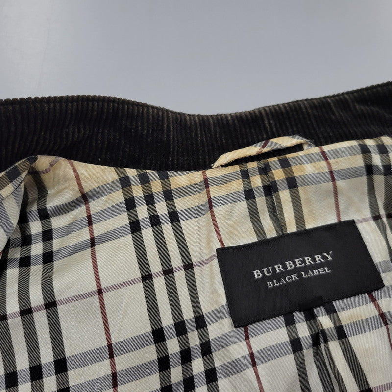 【現状渡し品】【メンズ】 BURBERRY BLACK LABEL バーバリーブラックレーベル BMP07-308-09 SHEEPSKIN SIDELINE JACKET シープスキン サイドライン ジャケット アウター 141-260613-ya-01-izu サイズ：L カラー：ブラック 万代Net店