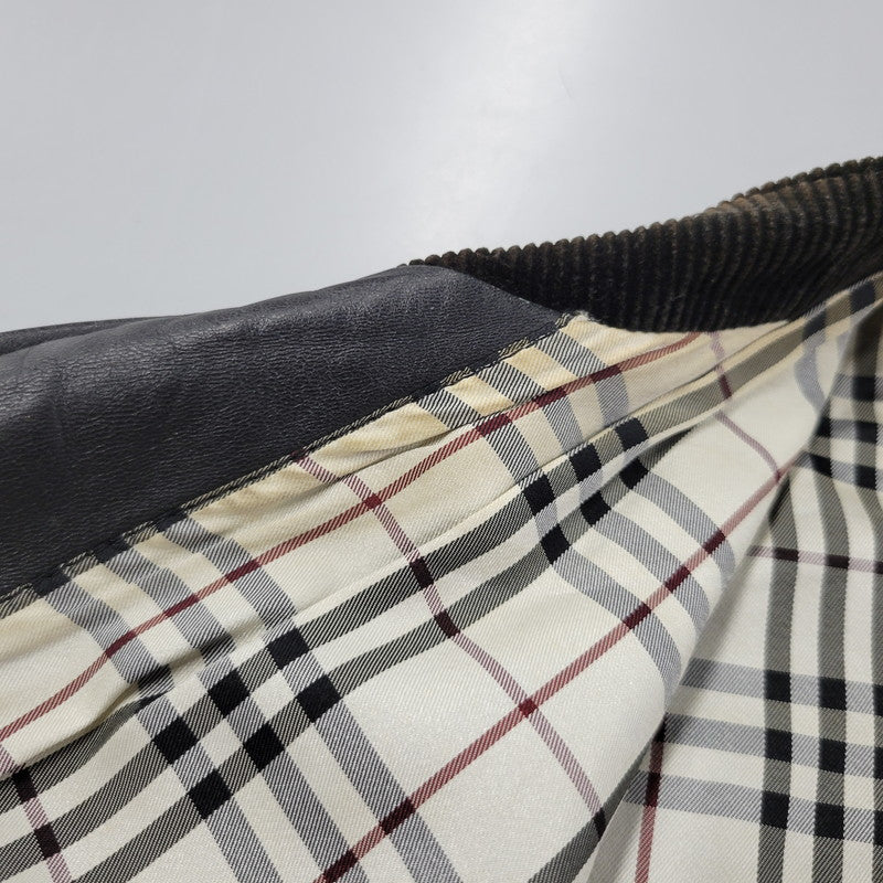 【現状渡し品】【メンズ】 BURBERRY BLACK LABEL バーバリーブラックレーベル BMP07-308-09 SHEEPSKIN SIDELINE JACKET シープスキン サイドライン ジャケット アウター 141-260613-ya-01-izu サイズ：L カラー：ブラック 万代Net店