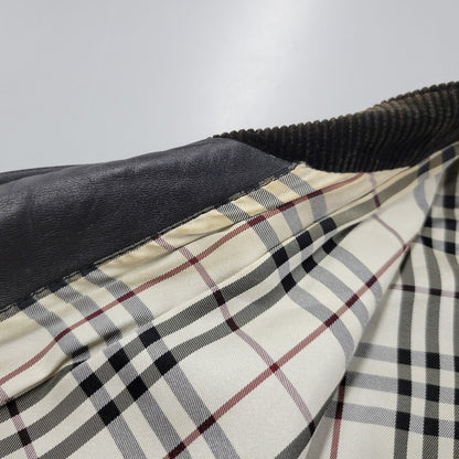 【現状渡し品】【メンズ】 BURBERRY BLACK LABEL バーバリーブラックレーベル BMP07-308-09 SHEEPSKIN SIDELINE JACKET シープスキン サイドライン ジャケット アウター 141-260613-ya-01-izu サイズ：L カラー：ブラック 万代Net店