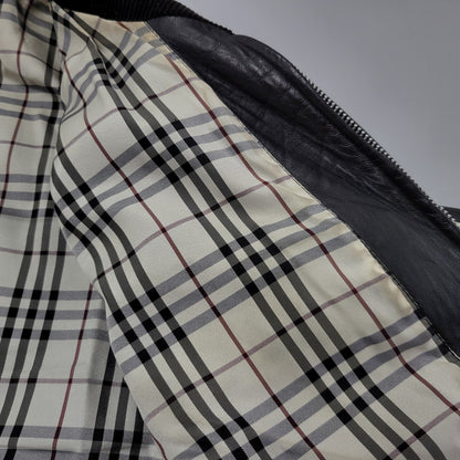 【現状渡し品】【メンズ】 BURBERRY BLACK LABEL バーバリーブラックレーベル BMP07-308-09 SHEEPSKIN SIDELINE JACKET シープスキン サイドライン ジャケット アウター 141-260613-ya-01-izu サイズ：L カラー：ブラック 万代Net店