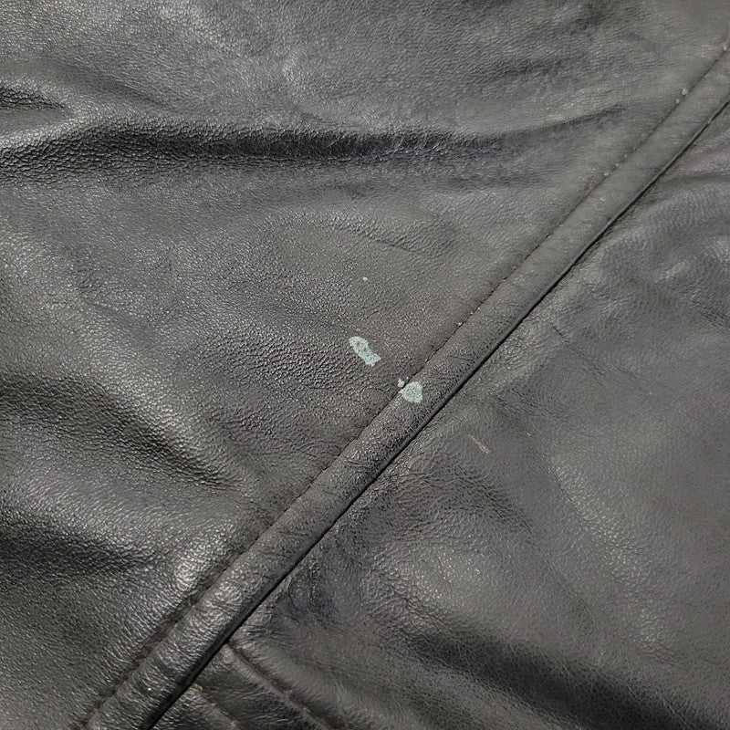 【現状渡し品】【メンズ】 BURBERRY BLACK LABEL バーバリーブラックレーベル BMP07-308-09 SHEEPSKIN SIDELINE JACKET シープスキン サイドライン ジャケット アウター 141-260613-ya-01-izu サイズ：L カラー：ブラック 万代Net店