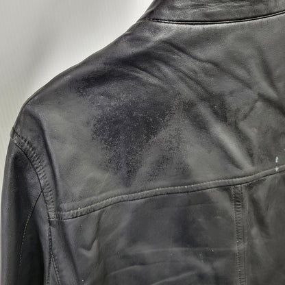 【現状渡し品】【メンズ】 BURBERRY BLACK LABEL バーバリーブラックレーベル BMP07-308-09 SHEEPSKIN SIDELINE JACKET シープスキン サイドライン ジャケット アウター 141-260613-ya-01-izu サイズ：L カラー：ブラック 万代Net店