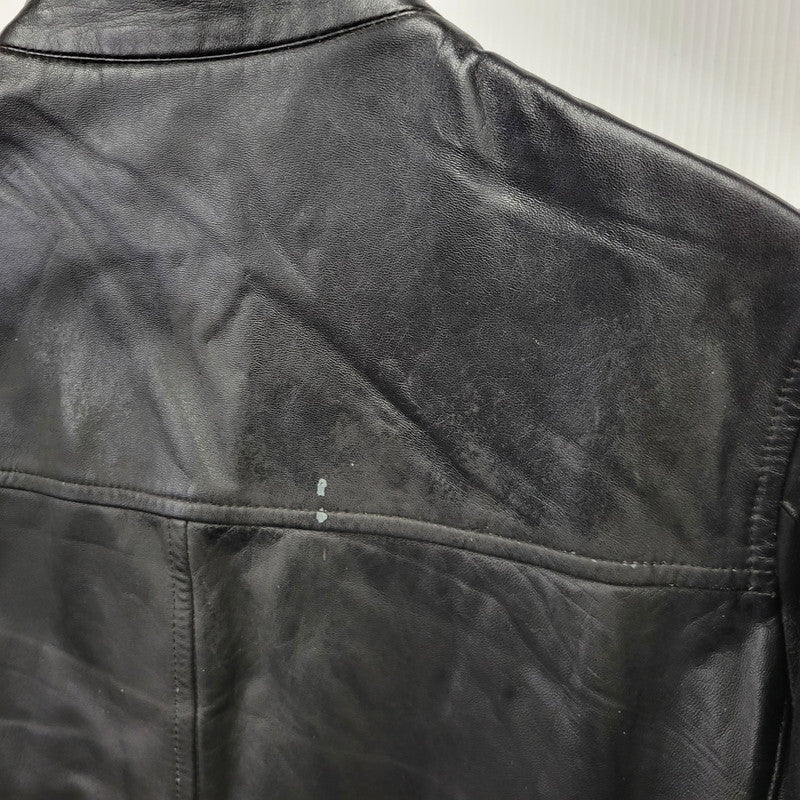 【現状渡し品】【メンズ】 BURBERRY BLACK LABEL バーバリーブラックレーベル BMP07-308-09 SHEEPSKIN SIDELINE JACKET シープスキン サイドライン ジャケット アウター 141-260613-ya-01-izu サイズ：L カラー：ブラック 万代Net店