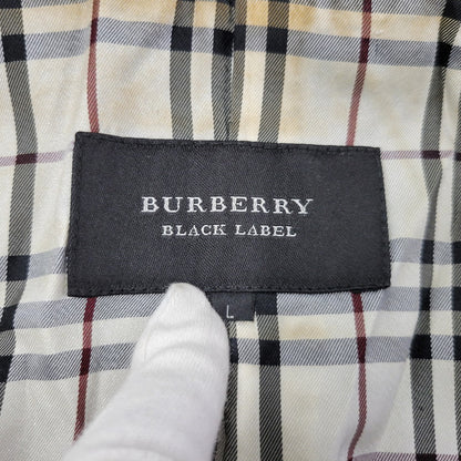 【現状渡し品】【メンズ】 BURBERRY BLACK LABEL バーバリーブラックレーベル BMP07-308-09 SHEEPSKIN SIDELINE JACKET シープスキン サイドライン ジャケット アウター 141-260613-ya-01-izu サイズ：L カラー：ブラック 万代Net店